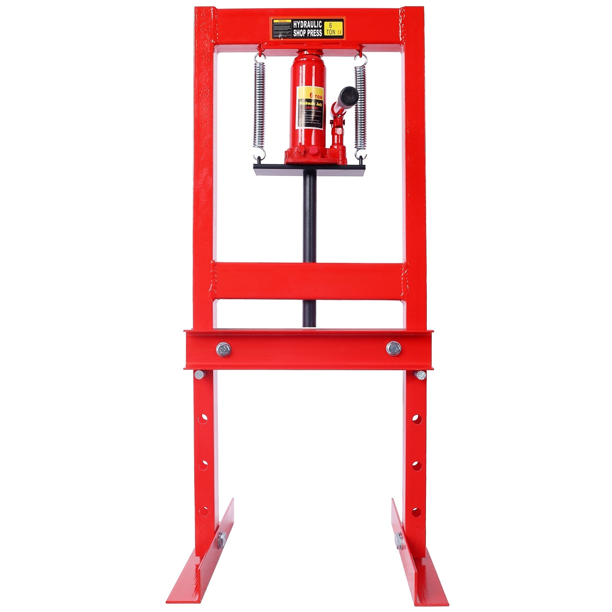 BlackTeck Hydraulic H-Frame Shop Press — 6-Ton, Adjustable Height, Carbon Steel, Red, Model# N2-66969